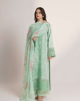 3 Piece Embroidered Raw Silk Suit