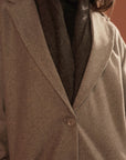 Notch Collar Wool Blend Coat