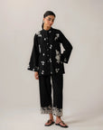 1 Piece Embroidered Shirt in black - Fusion wear