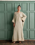 1 Piece Raw Silk Kaftan Skin/beige Color