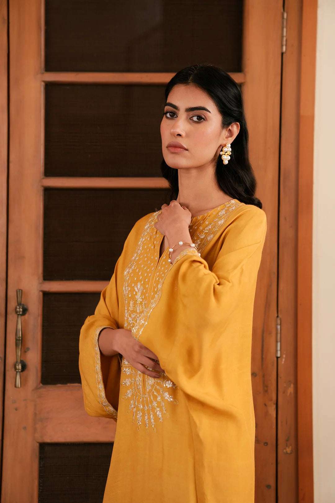1 Piece Raw Silk Kaftan for women in Pakistan
