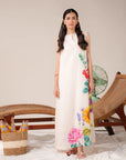 1 piece sleeveless lawn maxi with multicolor floral print – lightweight summer outfit for women, perfect for daily wear and resort fashion