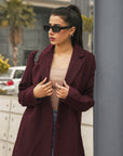 Notch Collar Wool Blend Coat Beyond East Official