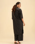 2 Piece Blended Fabric Suit – Modern & Versatile Polka Dot Kurta Set