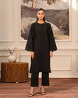 2 Piece Embroidered Karandi Suit Black