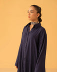 2 Piece Linen Suit for women in navy – trendy outfit online in Pakistan