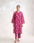 2 Piece Printed Khaddar Suit Pink