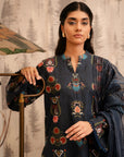 3 Piece Printed Khaddar Suit Pret Winter-24