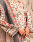 3 Piece Printed Khaddar Suit Pret Winter-24