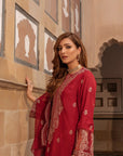 3 Piece Embroidered Viscose Suit Pret SS - 25