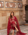 3 Piece Embroidered Viscose Suit Pret SS - 25