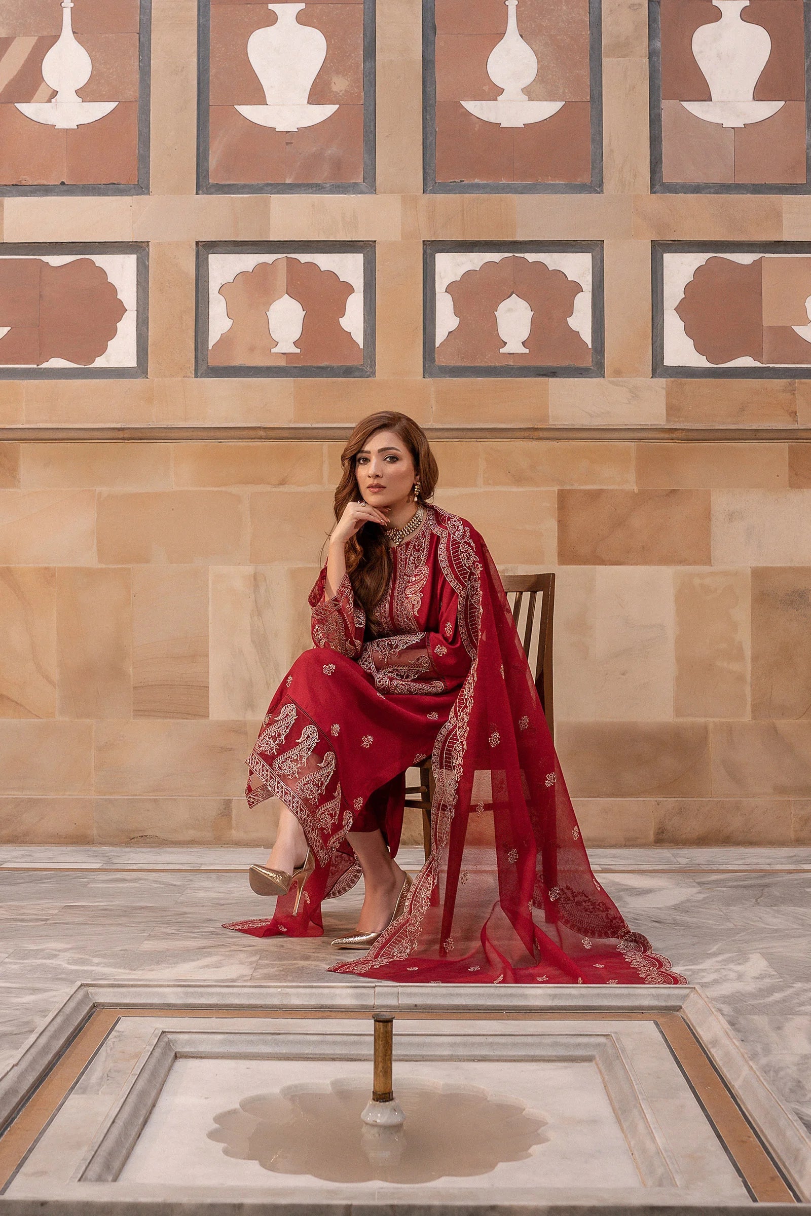 3 Piece Embroidered Viscose Suit Pret SS - 25