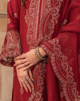 3 Piece Embroidered Viscose Suit Pret SS - 25