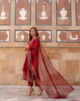 3 Piece Embroidered Viscose Suit Pret SS - 25