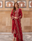 3 Piece Embroidered Viscose Suit Pret SS - 25
