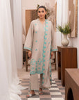 3 Piece Embroidered Lawn Suit - Elegant unstitched embroidered lawn suit with lawn dupatta, available online in Pakistan.