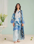 3 Piece Embroidered Lawn Suit with digitally printed lawn shirt and chiffon dupatta – trending women’s clothing in Gulgasht Colony Multan