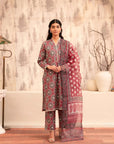 3 Piece Printed Khaddar Suit Pret Winter-24