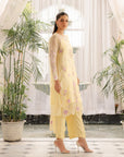 3 piece organza fabric suit with dupatta and trousers