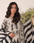 Black and White Lawn Maxi – Relaxed Fit Kaftan Dress for Pakistani Summer Fashion