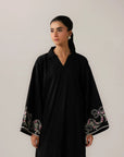 Black embroidered cambric shirt Pakistani cambric suits