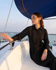 Black frock dress women side view ready to wear Beyond East