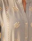 Blue embroidered kurta