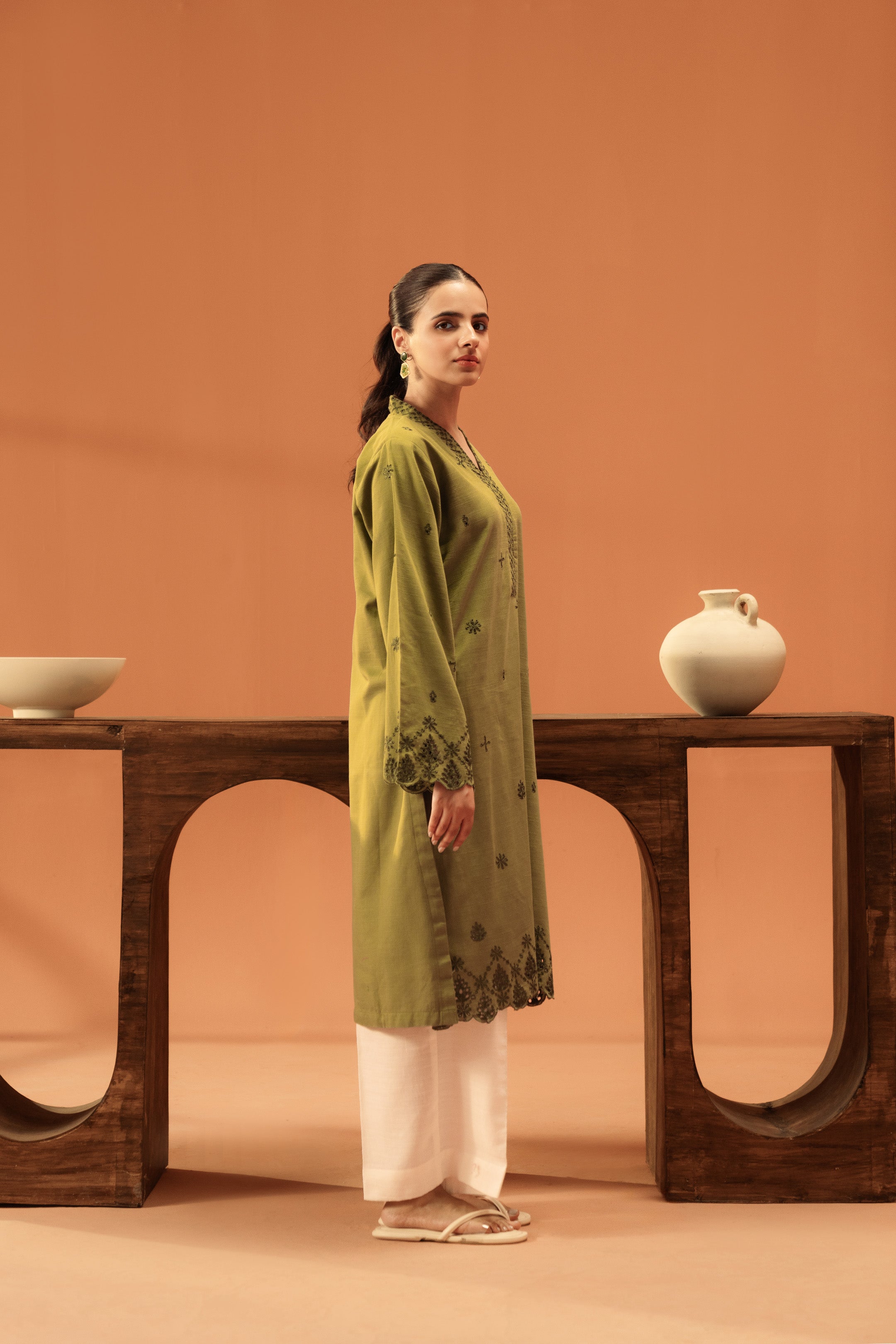 Buy 1-Piece Green Khaddar Shirt – Perfect for Casual Daywear in Pakistan