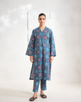 Buy 2-Piece Blue Printed Khaddar Suit – Perfect for Casual & Semi-Formal Wear