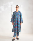 Buy 2-Piece Blue Printed Khaddar Suit – Perfect for Casual & Semi-Formal Wear