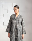 Buy 2-Piece Charcoal Khaddar Suit with Prints – Perfect for Women’s Wardrobe in Pakistan