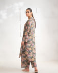 Buy 2-Piece Grey Karandi Suit – Elegant Prints for Women in Pakistan