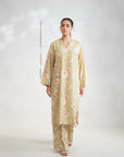 2 Piece Printed Linen Suit Pret Winter-24