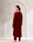Buy 2-Piece Maroon Viscose Suit – Perfect Blend of Style & Comfort for Women in Pakistan