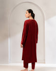 Buy 2-Piece Maroon Viscose Suit – Perfect Blend of Style & Comfort for Women in Pakistan