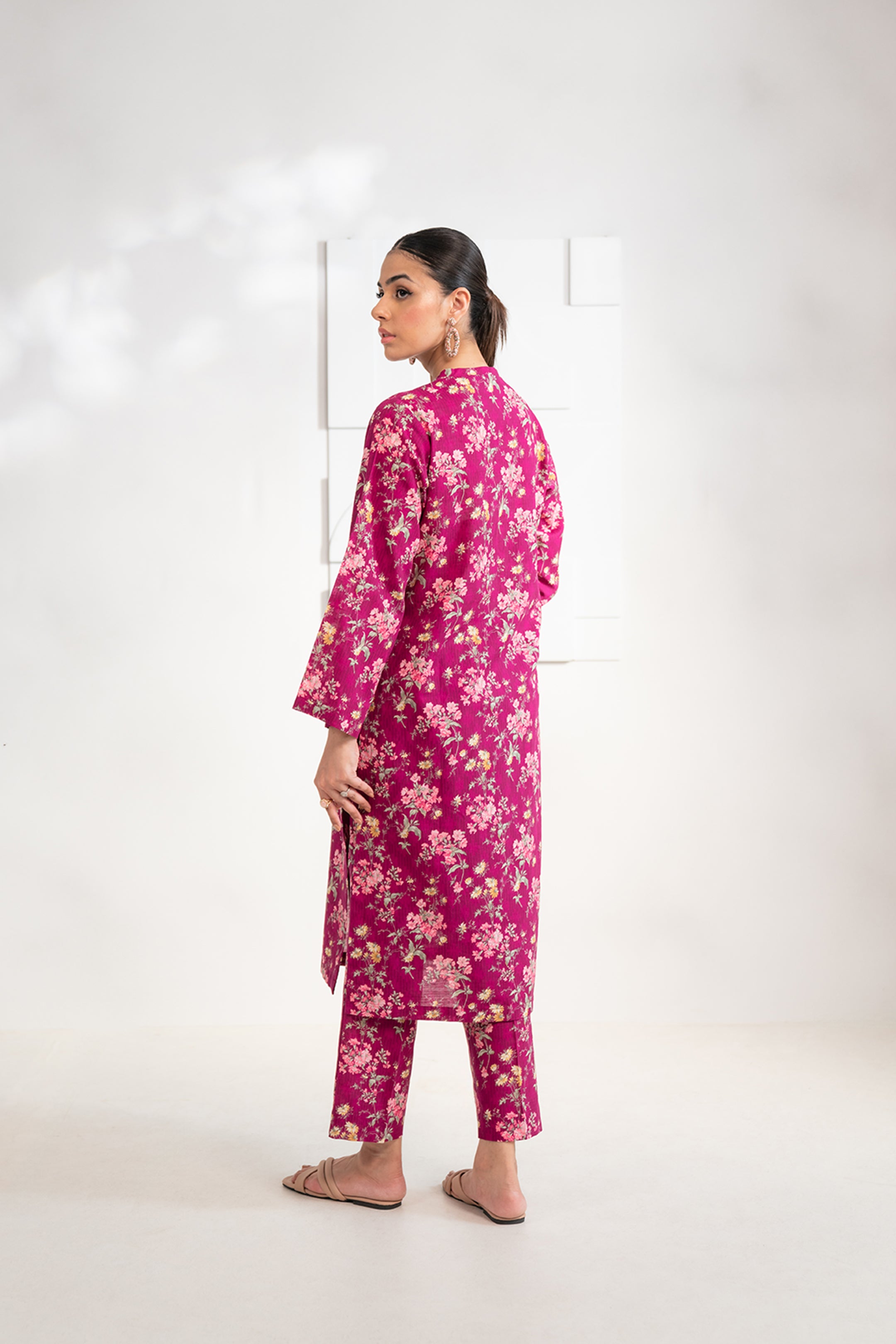 Buy 2-Piece Pink Printed Khaddar Suit – Stylish & Versatile for Casual & Semi-Formal Wear
