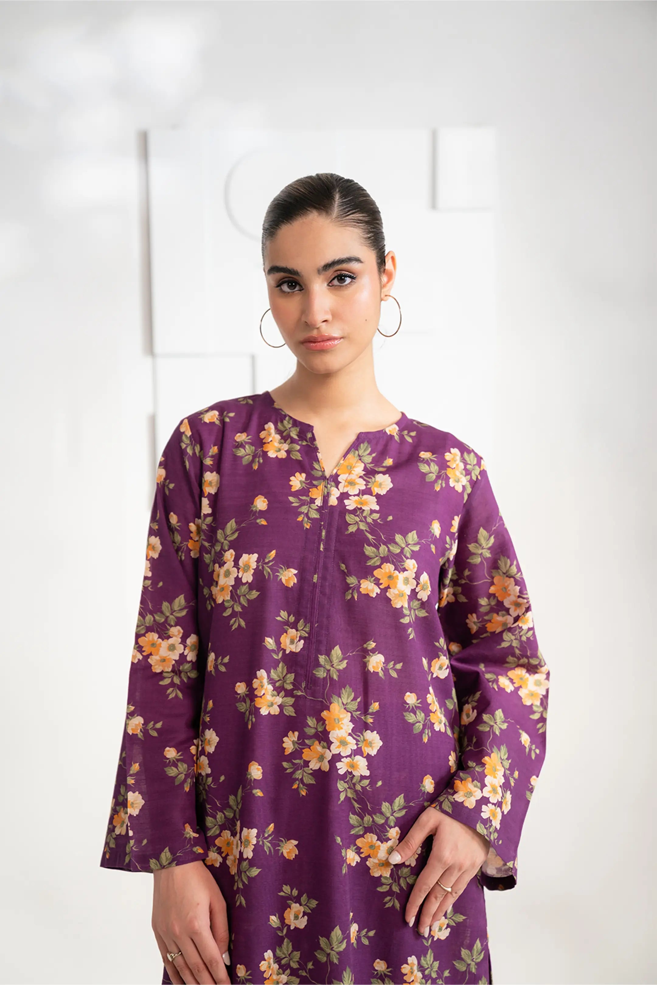 2 Piece Printed Khaddar Suit Pret Winter-24