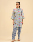 Buy 2 piece printed intermix suit – trendy Pakistani casual wear for women.