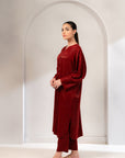 Buy Elegant 2-Piece Maroon Viscose Suit in Pakistan – Perfect for Casual & Formal Wear