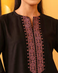 Buy Elegant Black 2-Piece Embroidered Khaddar Suit for Winter Fashion