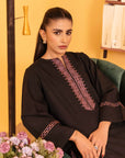 Buy Trendy 2-Piece Black Khaddar Suit with Intricate Embroidery