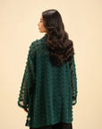 Buy dark green georgette shirt online – chic textured fabric top for casual or formal wear.
