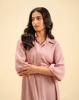 Buy elegant collar neckline midi dress – perfect for casual and chic looks.
