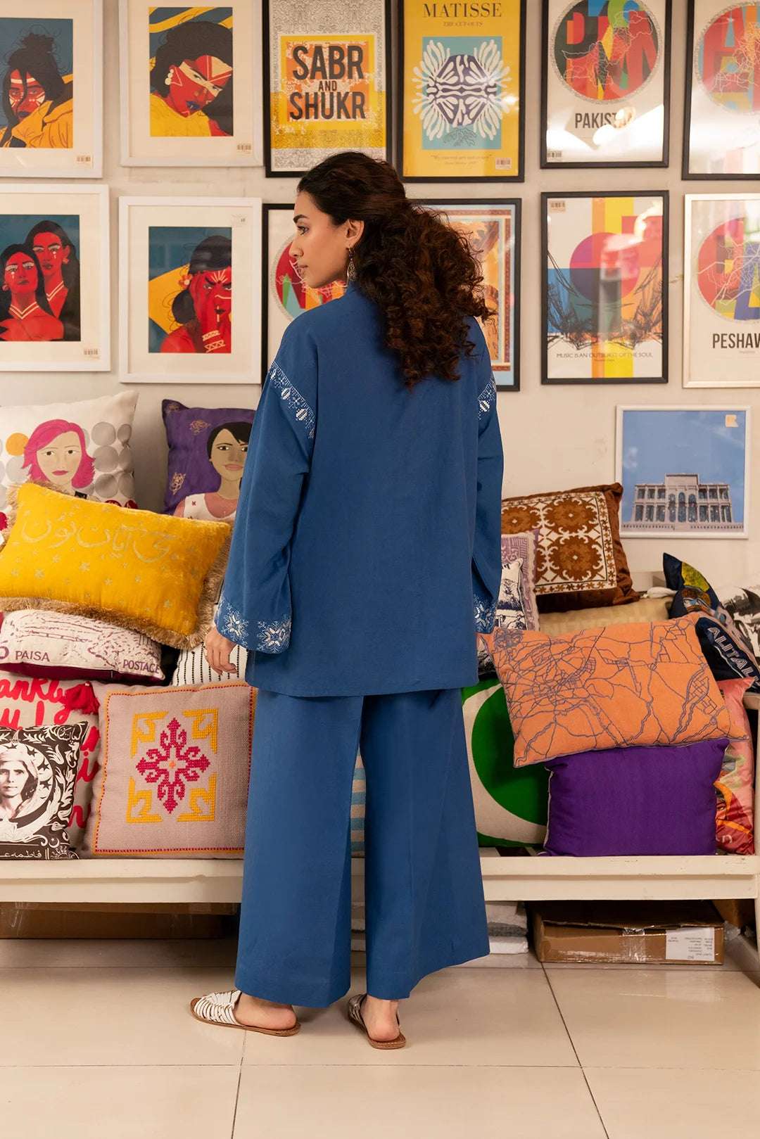 Buy embroidered blue lawn co-ord online – breathable summer fashion for women in Pakistan.