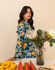 Buy navy floral cambric shirt and trousers for women online, crafted for elegant and trendy outfits