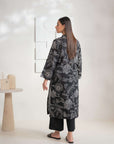 Buy this enchanting black and white Karandi shirt for ladies online, perfect for modern styling