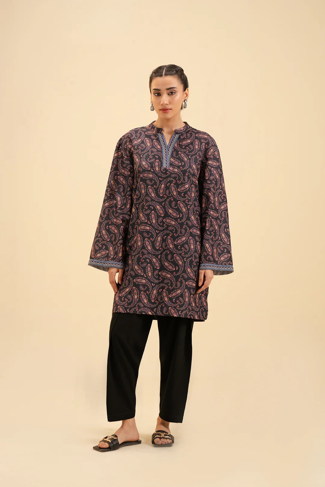 Buy women's paisley printed cambric shirt – trendy spring outfit.
