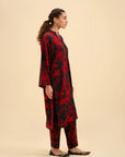 Chic Monotone Floral Viscose Suit – 2 Piece Women's Outfit