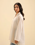 Chic off-white textured shirt – lightweight and stylish for any occasion.