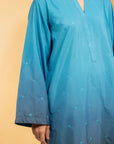 Collar Neck blue suit for ladies